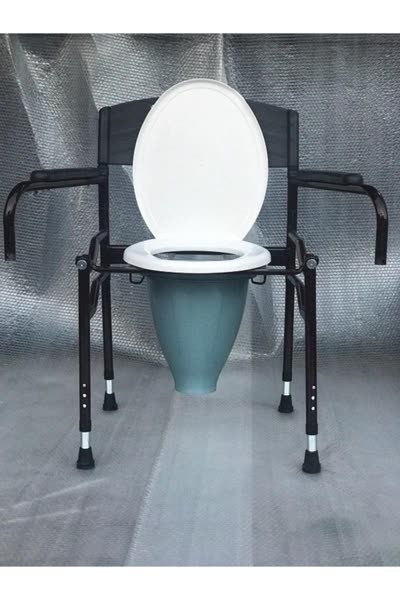 Katlanan Hasta Sandalyesi Kolay Temizlenir Direk Tuvalete Wc Yükseltici (Model 4132)